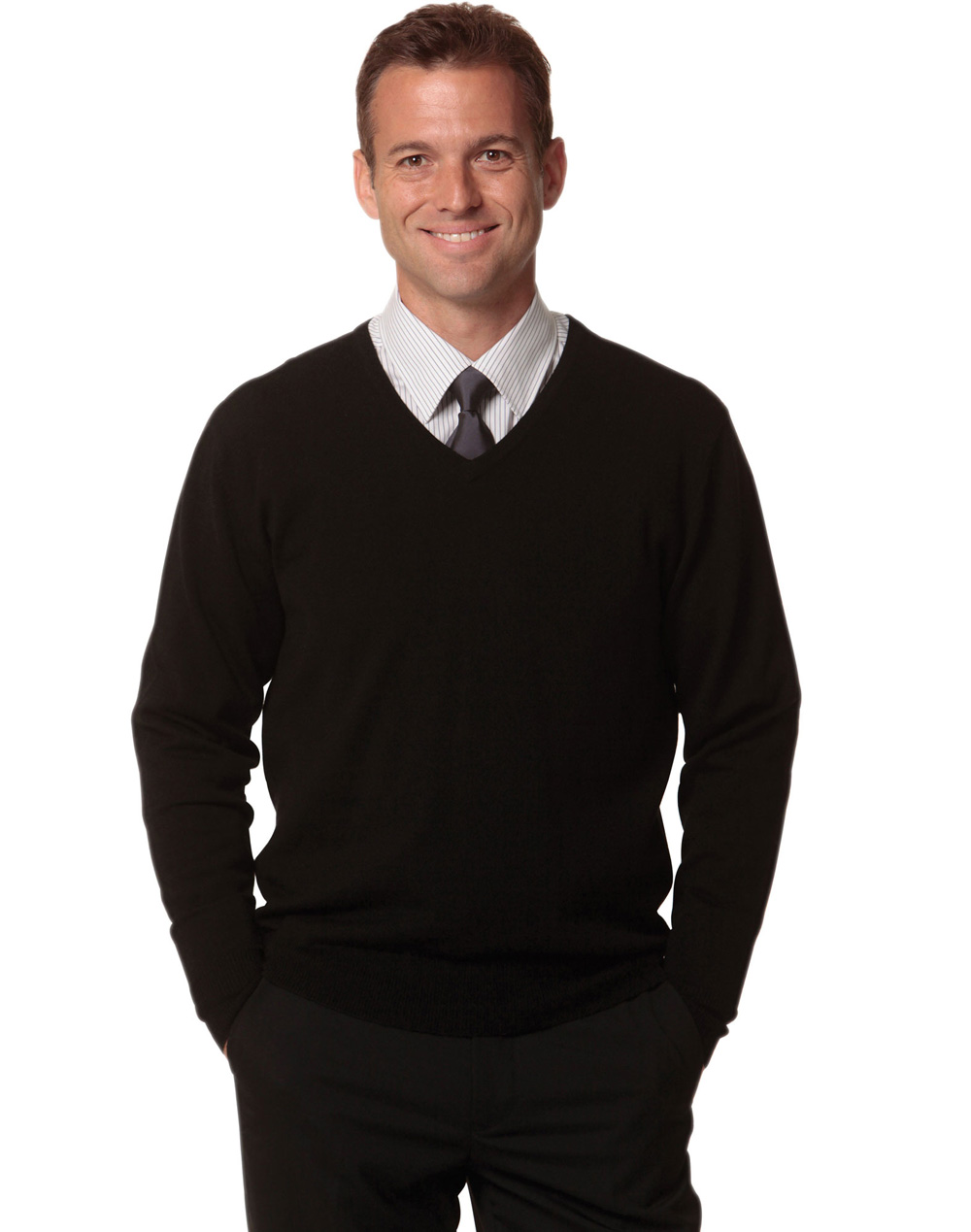 M9502 Men's V-Neck Long Sleeves Jumper 