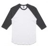 5012 RAGLAN TEE - WHITE/CHARCOAL