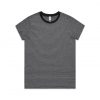 4041 WOMENS LINE STRIPE TEE - GREY MARLE/BLACK