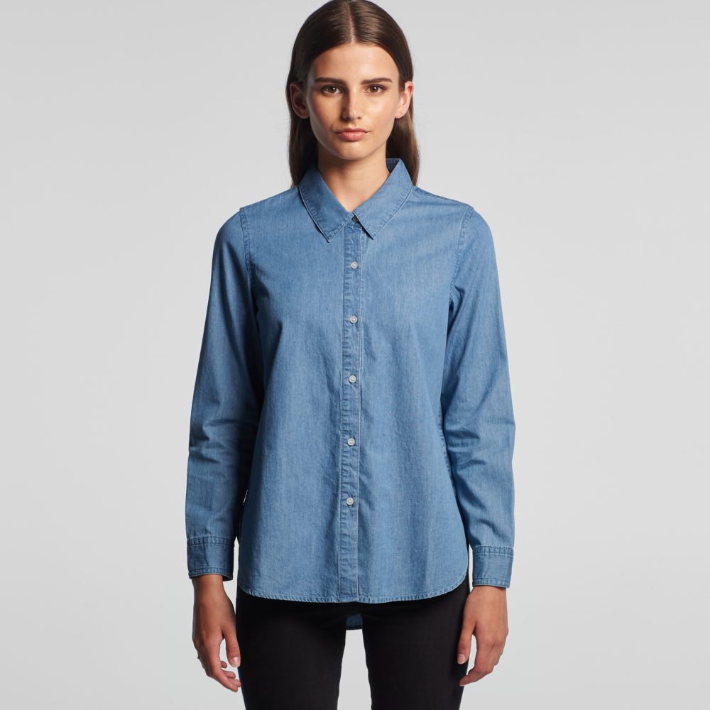 4042 WOMENS BLUE DENIM SHIRT