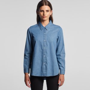 4042 WOMENS BLUE DENIM SHIRT