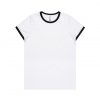 4053 WO'S RINGER TEE - WHITE/BLACK