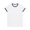 4053 WO'S RINGER TEE - WHITE/NAVY