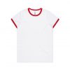 4053 WO'S RINGER TEE - WHITE/RED