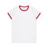 4053 WO'S RINGER TEE - WHITE/RED