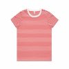 4060 WOMENS BOWERY STRIPE TEE - NATURAL/RED